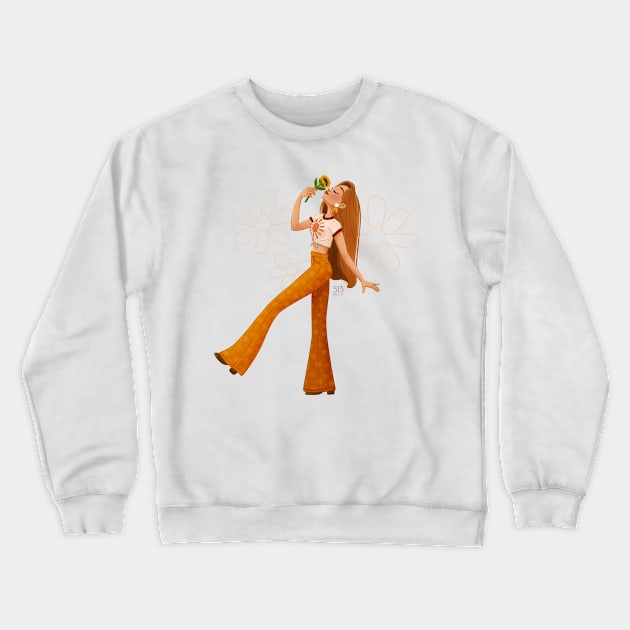 70s Decade Girl Crewneck Sweatshirt by 513KellySt